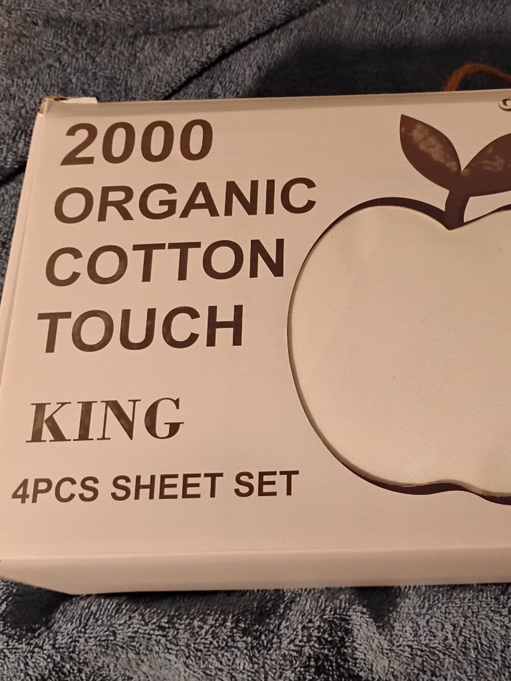 Sheet Set 2000 Bamboo Organic Cotton White King 4 pc Set New